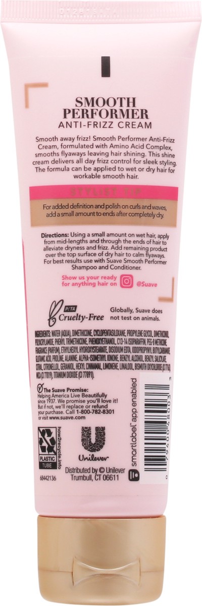 slide 4 of 9, Suave Pink Smooth Performer Anti Frizz Styling Cream Smoothing Cream, 4 oz, 4 oz