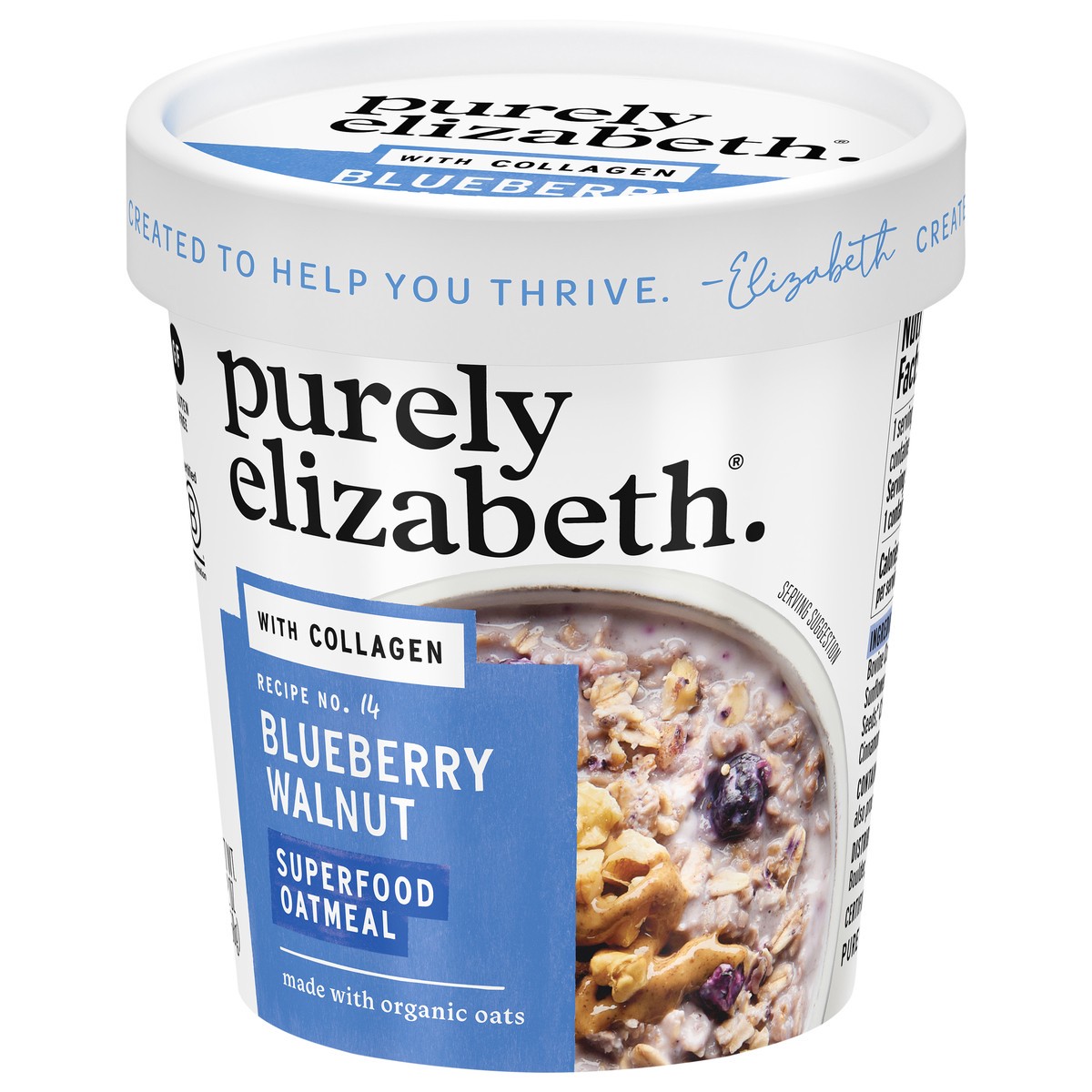 slide 10 of 13, Purely Elizabeth Blueberry Walnut Collagen Protein Oats 2 oz, 2 oz