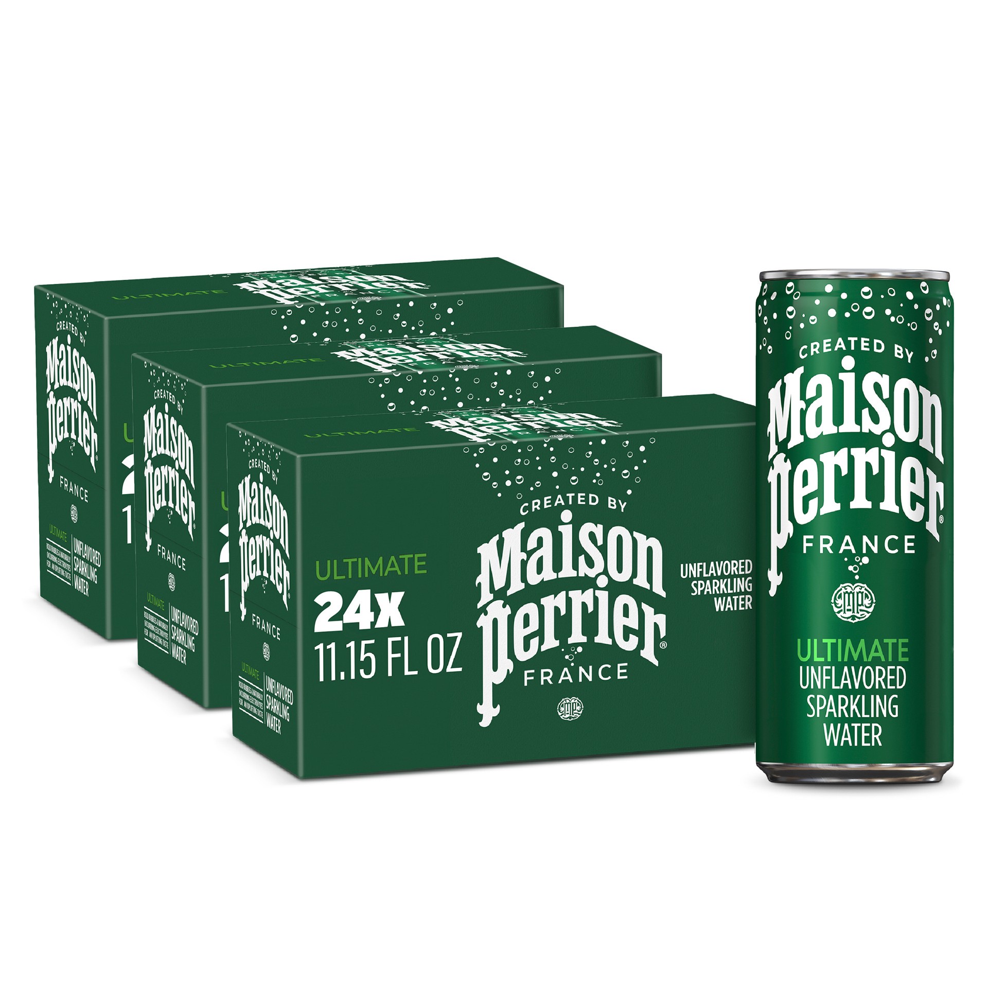 slide 1 of 7, Maison Perrier Ultimate Sparkling Water, 11.15 fl oz Cans, 8 Count, 3 Pack, 24 ct