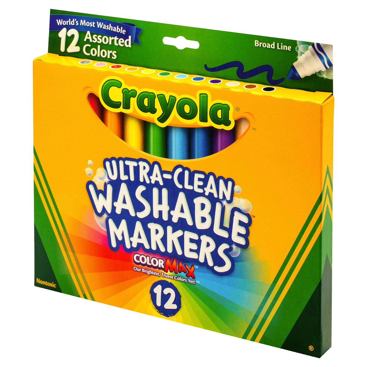 slide 2 of 4, Crayola Markers Broadline Washable Classic, 12 ct