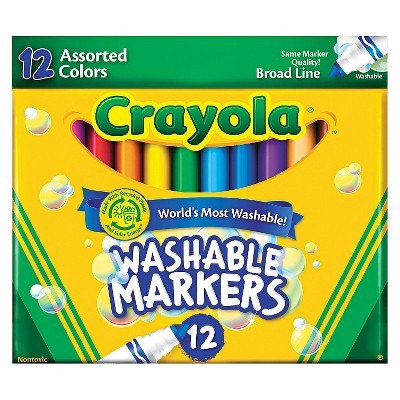 slide 1 of 4, Crayola Markers Broadline Washable Classic, 12 ct