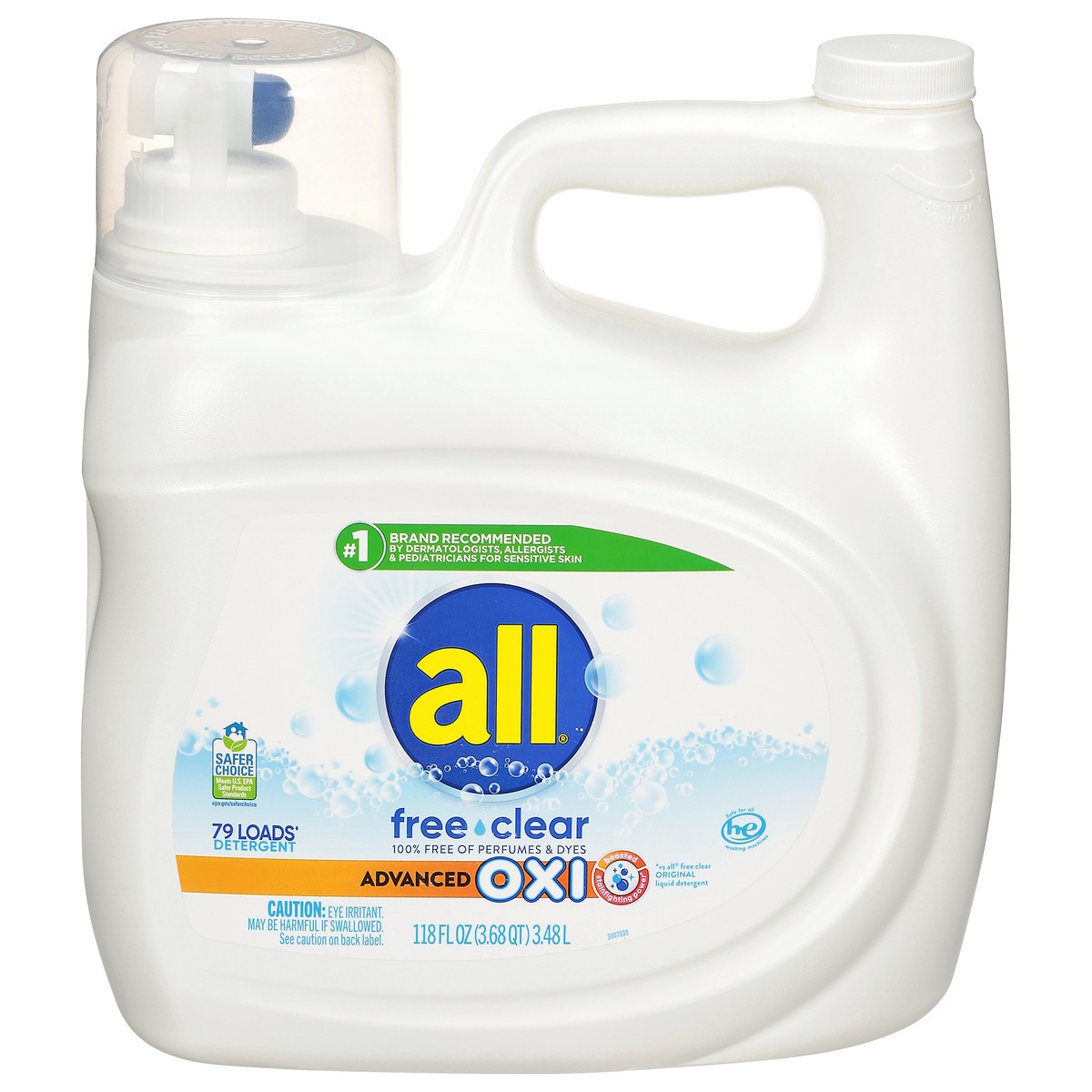 slide 1 of 13, All Advanced Oxi Free Clear Liquid Laundry Detergent - 118 fl oz, 118 fl oz