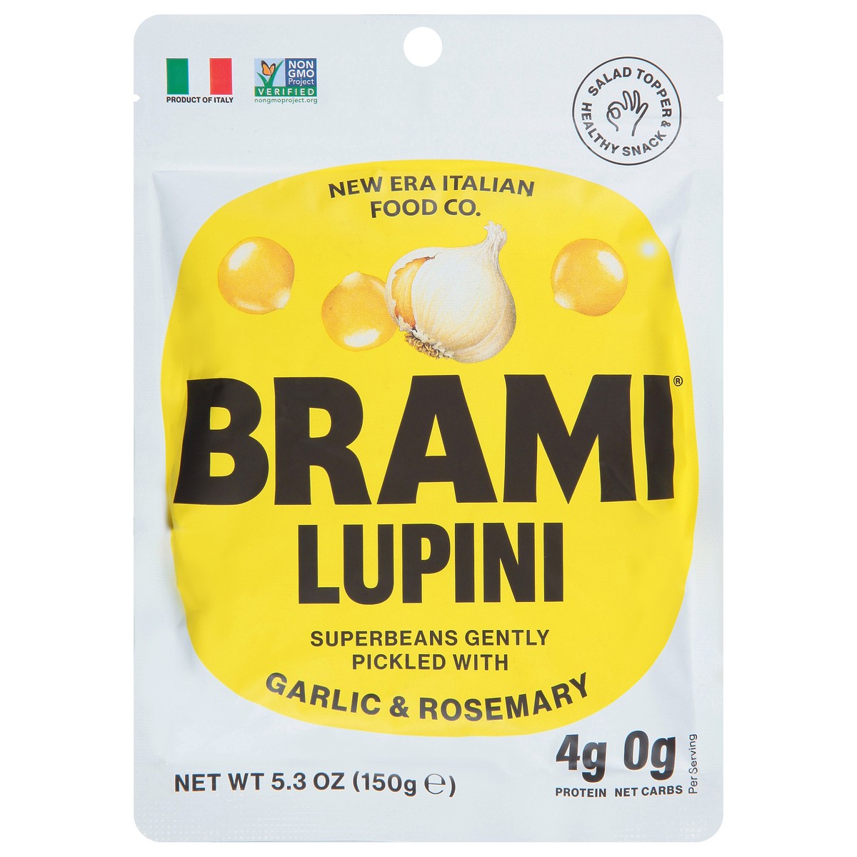 slide 1 of 9, Brami Garlic And Herb Italian Snacking Lupini Beans, 5.3 oz