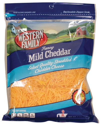 slide 1 of 1, Western Family Fancy Mild Cheddar Cheese, 8 oz