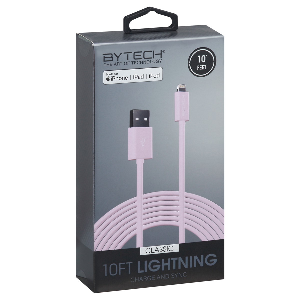 slide 2 of 11, Bytech 10FT Lightning Durable Cable for IOS Assorted Colors, 1 ct