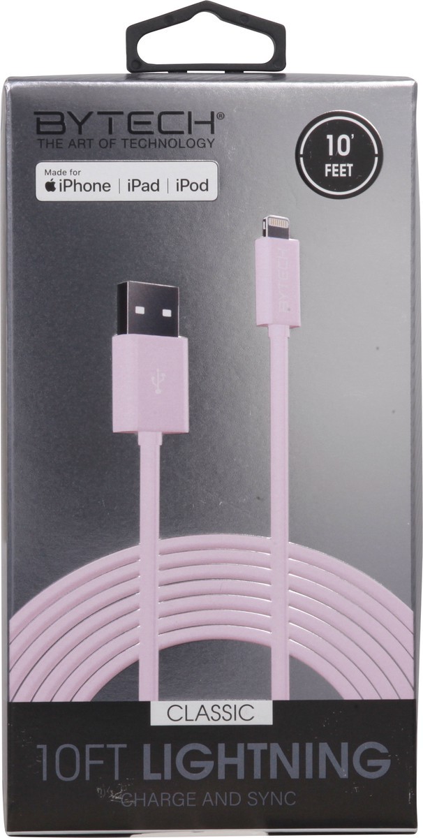 slide 3 of 11, Bytech 10FT Lightning Durable Cable for IOS Assorted Colors, 1 ct