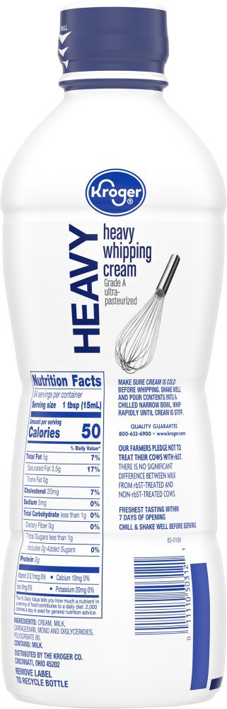 slide 5 of 5, Kroger Heavy Whipping Cream, 1 qt