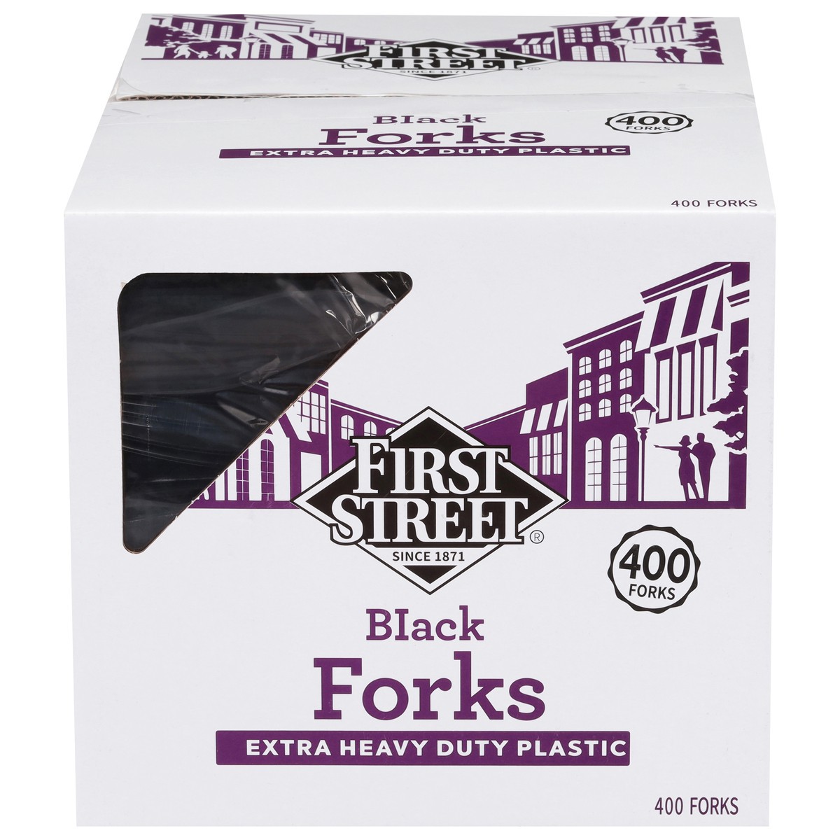 slide 3 of 4, First Street Extra Heavy Duty Black Forks, 400 ct