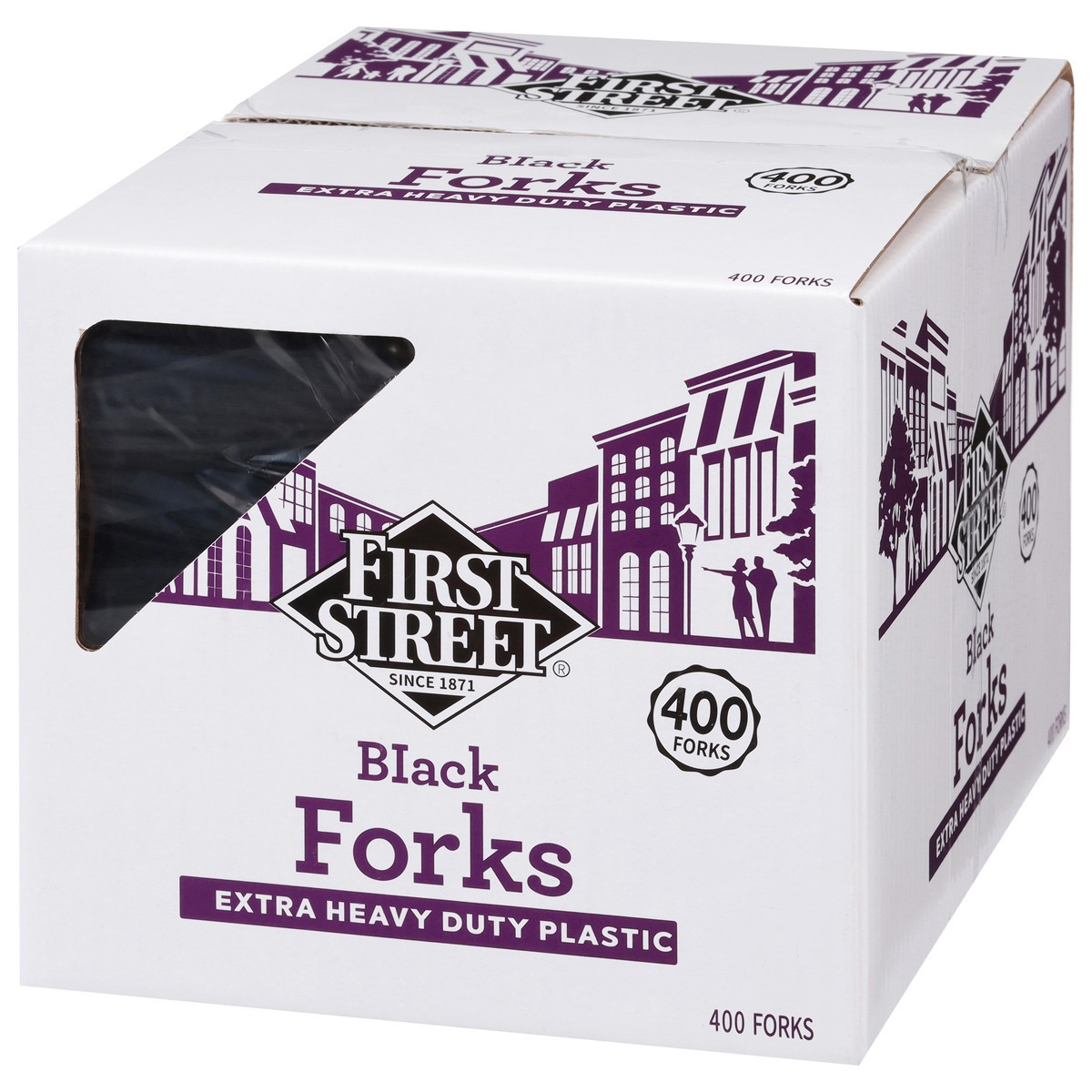 slide 2 of 4, First Street Extra Heavy Duty Black Forks, 400 ct