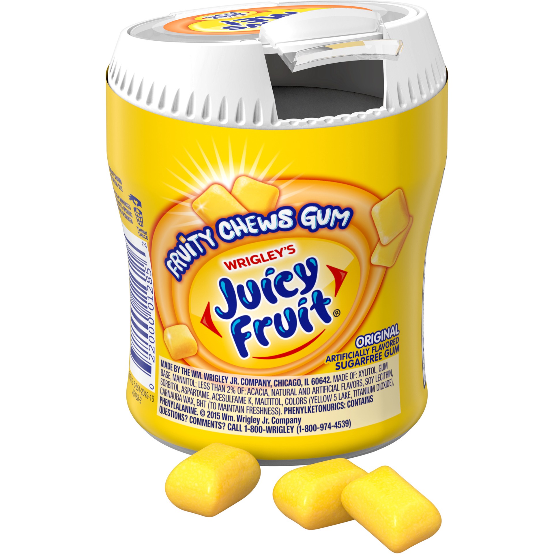 slide 8 of 8, JUICY FRUIT Original Bubble Gum, 40 Piece Bottle, 40 ct