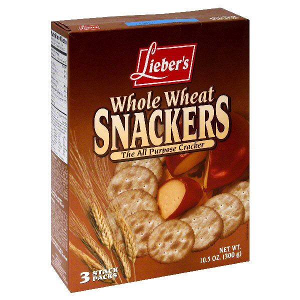 slide 1 of 1, Lieber's Whole Wheat Snackers, 10.5 oz