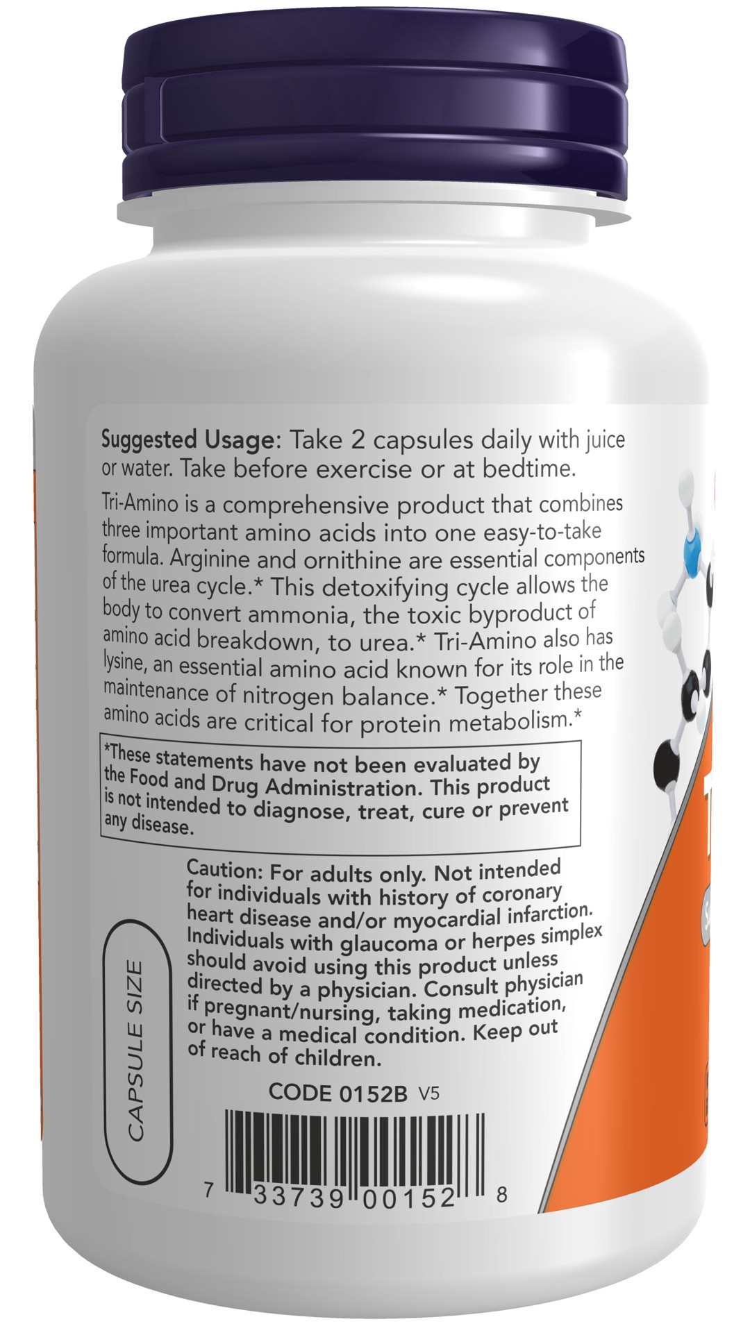 slide 2 of 4, NOW Tri-Amino - 120 Capsules, 1 ct