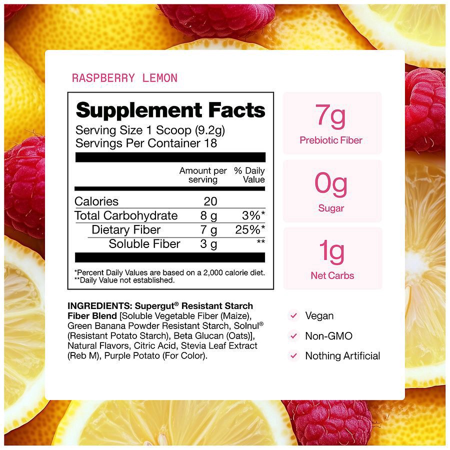 slide 3 of 4, Supergut Raspberry Lemon GLP-1 Booster 5.9 oz, 5.9 oz