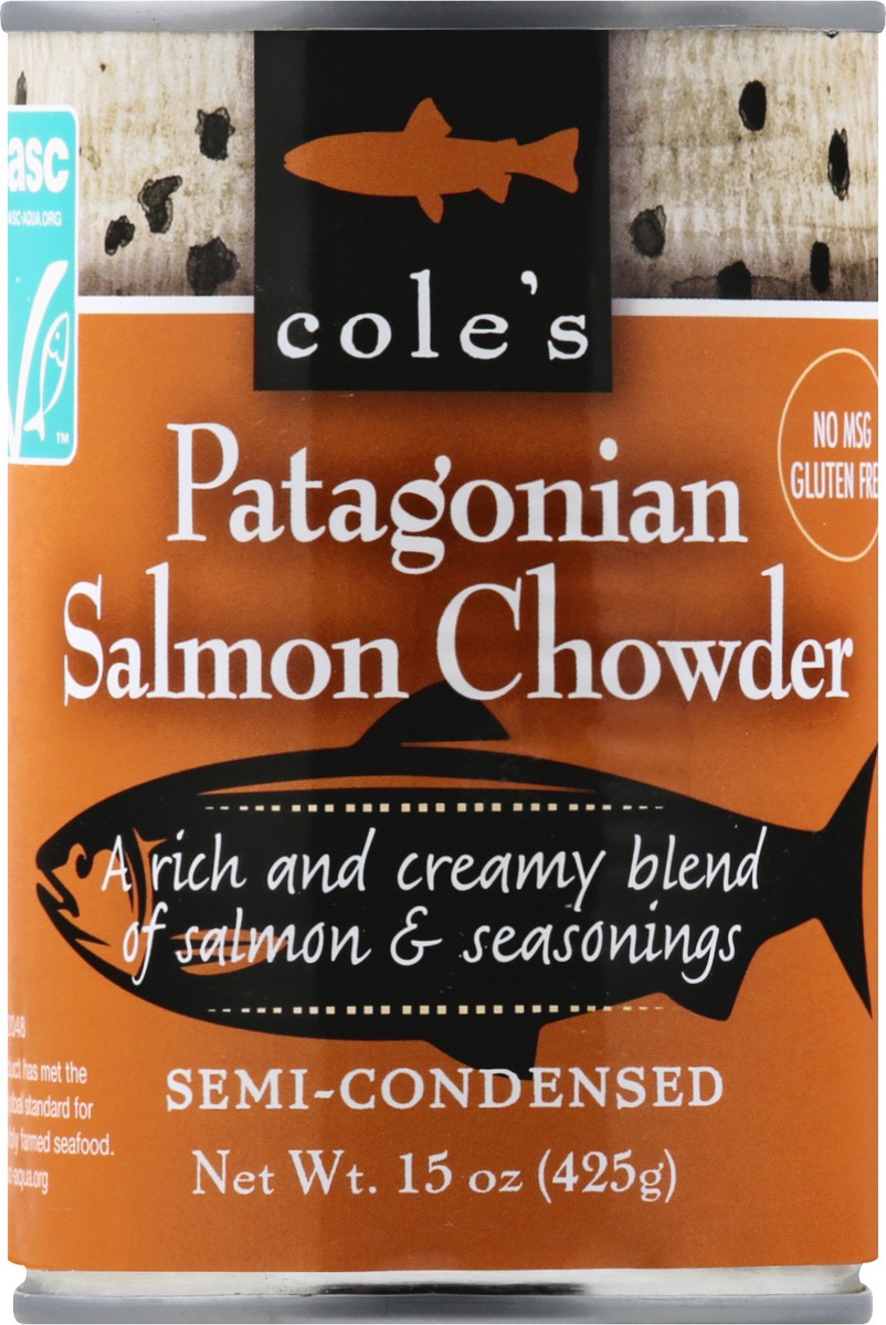 slide 11 of 13, Cole's Semi-Condensed Patagonian Salmon Chowder 15 oz, 15 oz