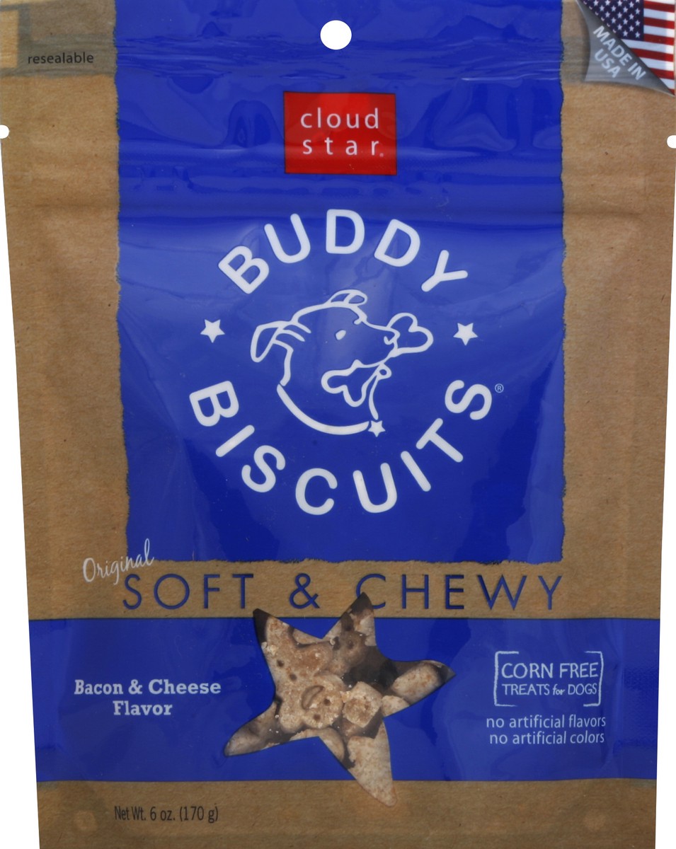 slide 3 of 3, Buddy Biscuits Softies Soft & Chewy Dog Treats, Bacon & Cheese, 6 oz. Pouch, 6 oz