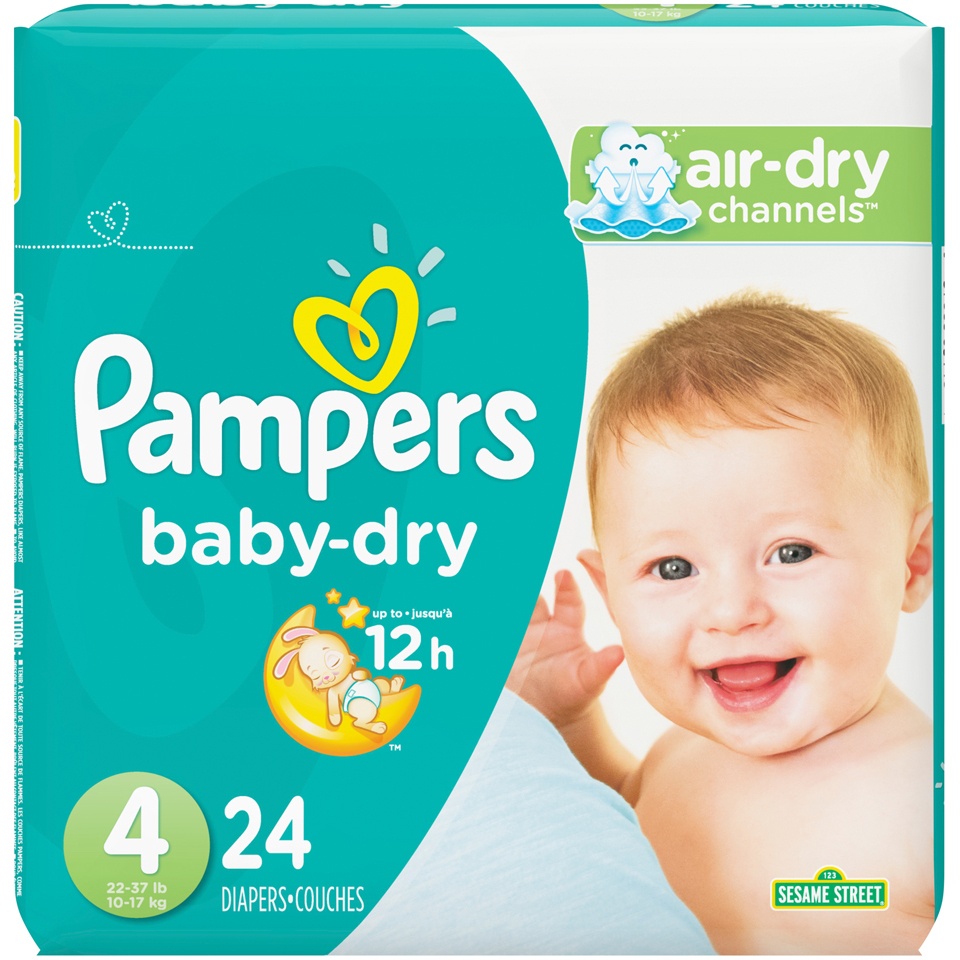 slide 1 of 3, Pampers Baby Dry Diapers Size 4, 24 ct