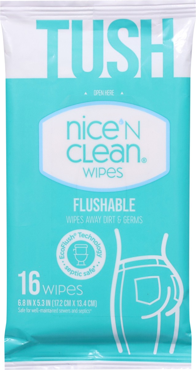 slide 7 of 13, Nice 'n Clean Flushable Wipes 16 ea, 16 ct