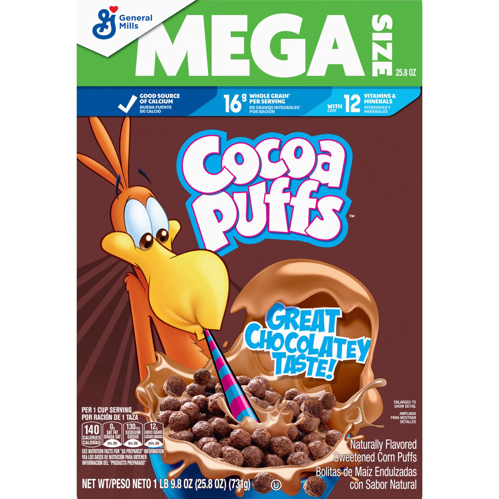 slide 1 of 1, General Mills Cocoa Puffs Cereal - Mega Size, 25.8 oz
