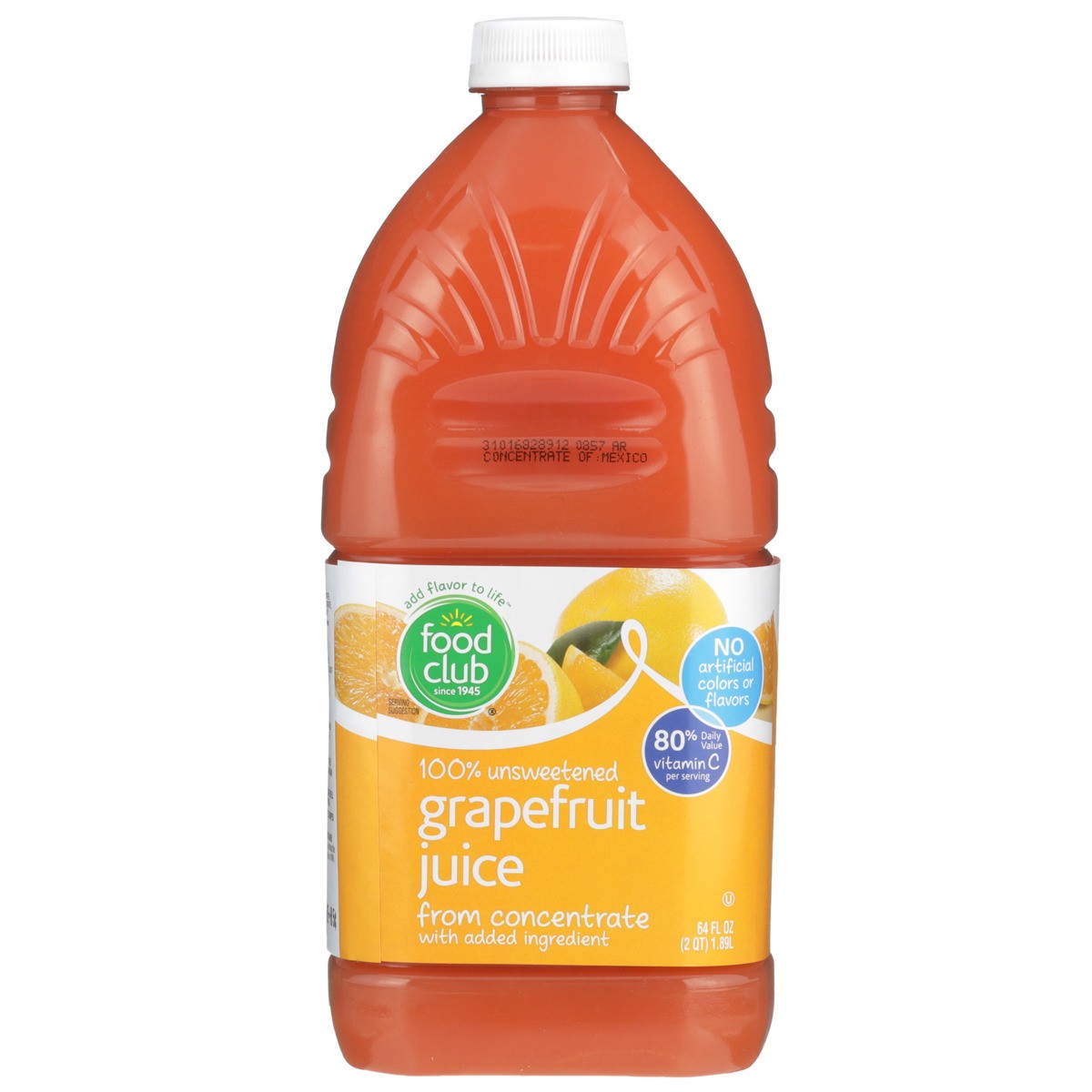 slide 2 of 9, Food Club 100% Unsweetened Grapefruit Juice From Concentrate - 64 fl oz, 64 fl oz