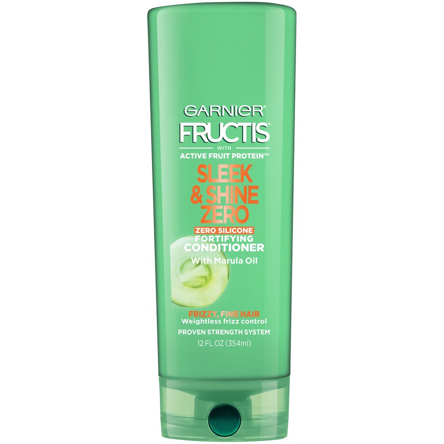 slide 1 of 6, Garnier With Active Fruit Protein Sleek & Shine Zero Fortifying Conditioner With Marula Oil, 12 fl oz