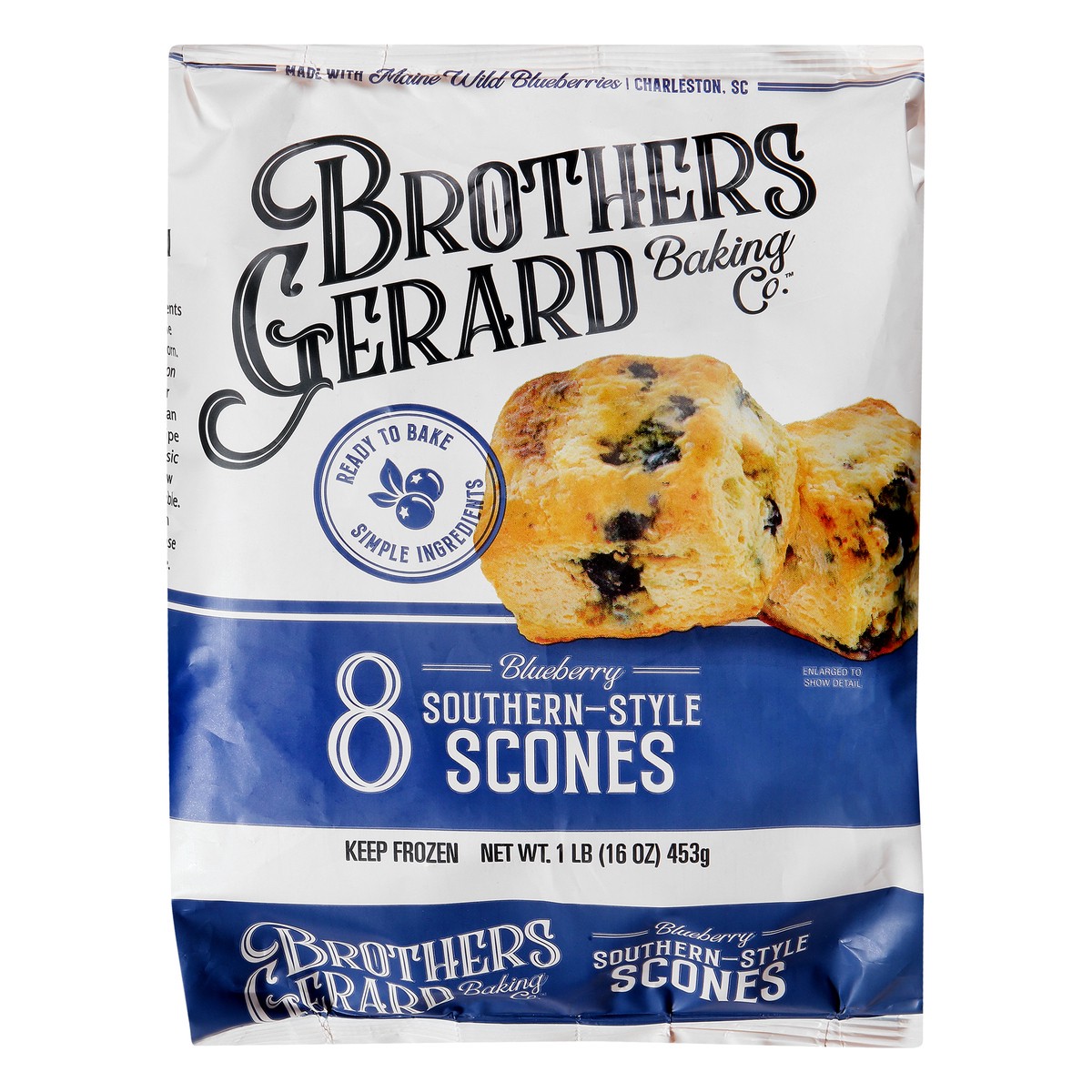 slide 1 of 13, Brothers Gerard Southern-Style Blueberry Scones 8 ea, 8 ct