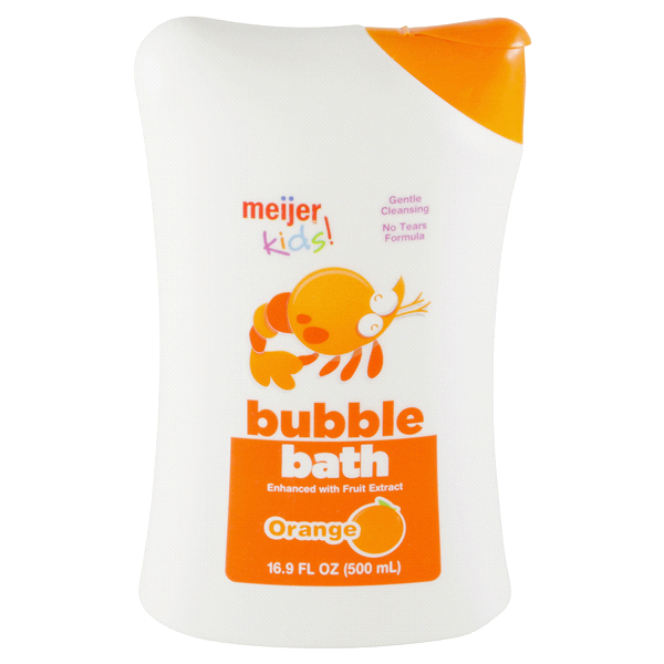 slide 1 of 2, Meijer Kids Bubble Bath, Orange, 16.9 oz