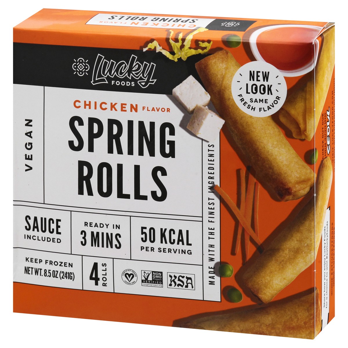 slide 5 of 12, Lucky Foods Chicken Spring Rolls 4 ea, 4 ct