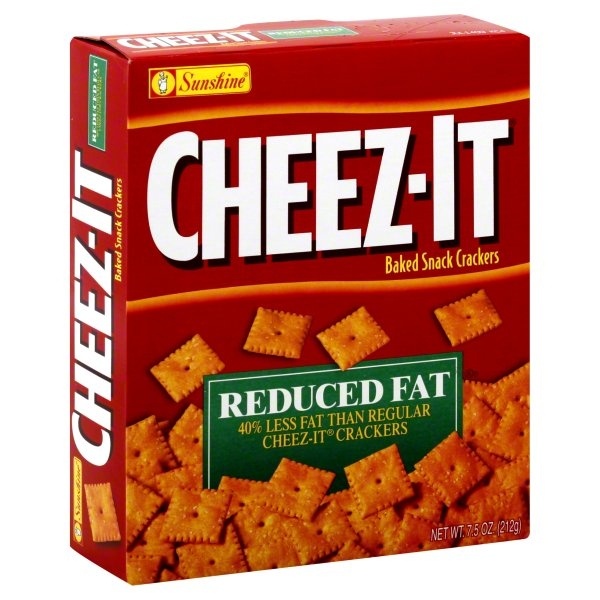 slide 1 of 1, Cheez-It Baked Snack Crackers, Reduced Fat, 7.5 oz