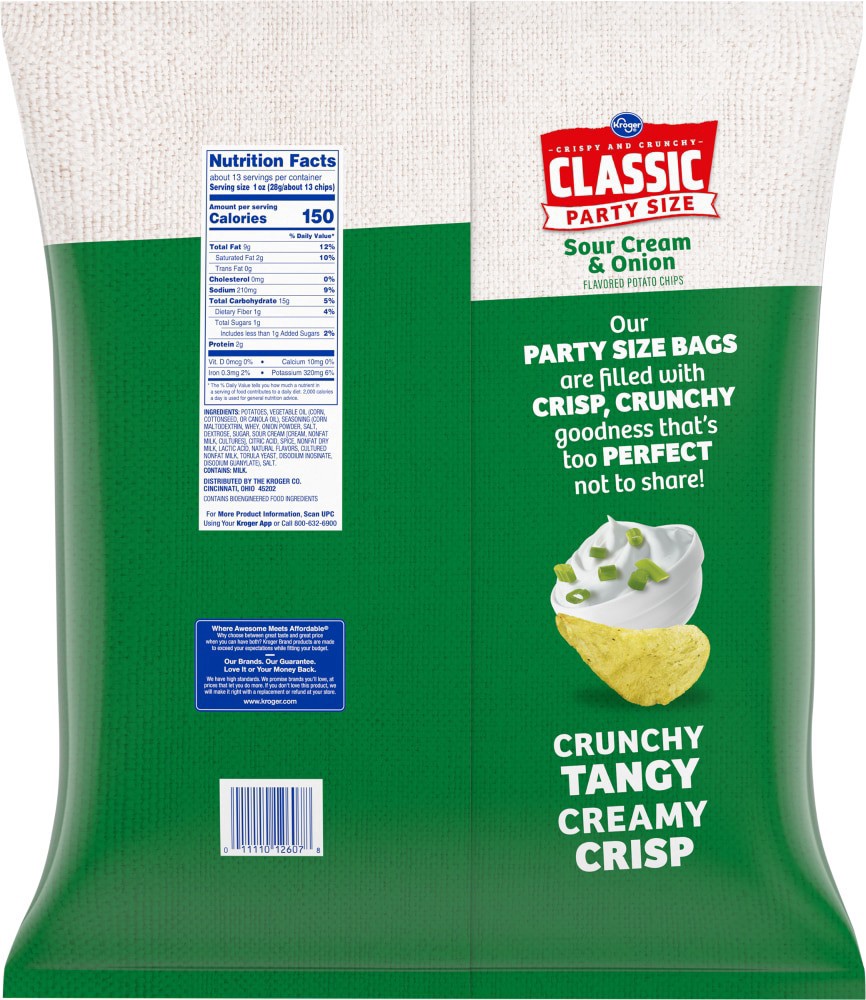 slide 5 of 6, Kroger Crispy & Crunchy Sour Cream & Onion Potato Chips, 12.5 oz