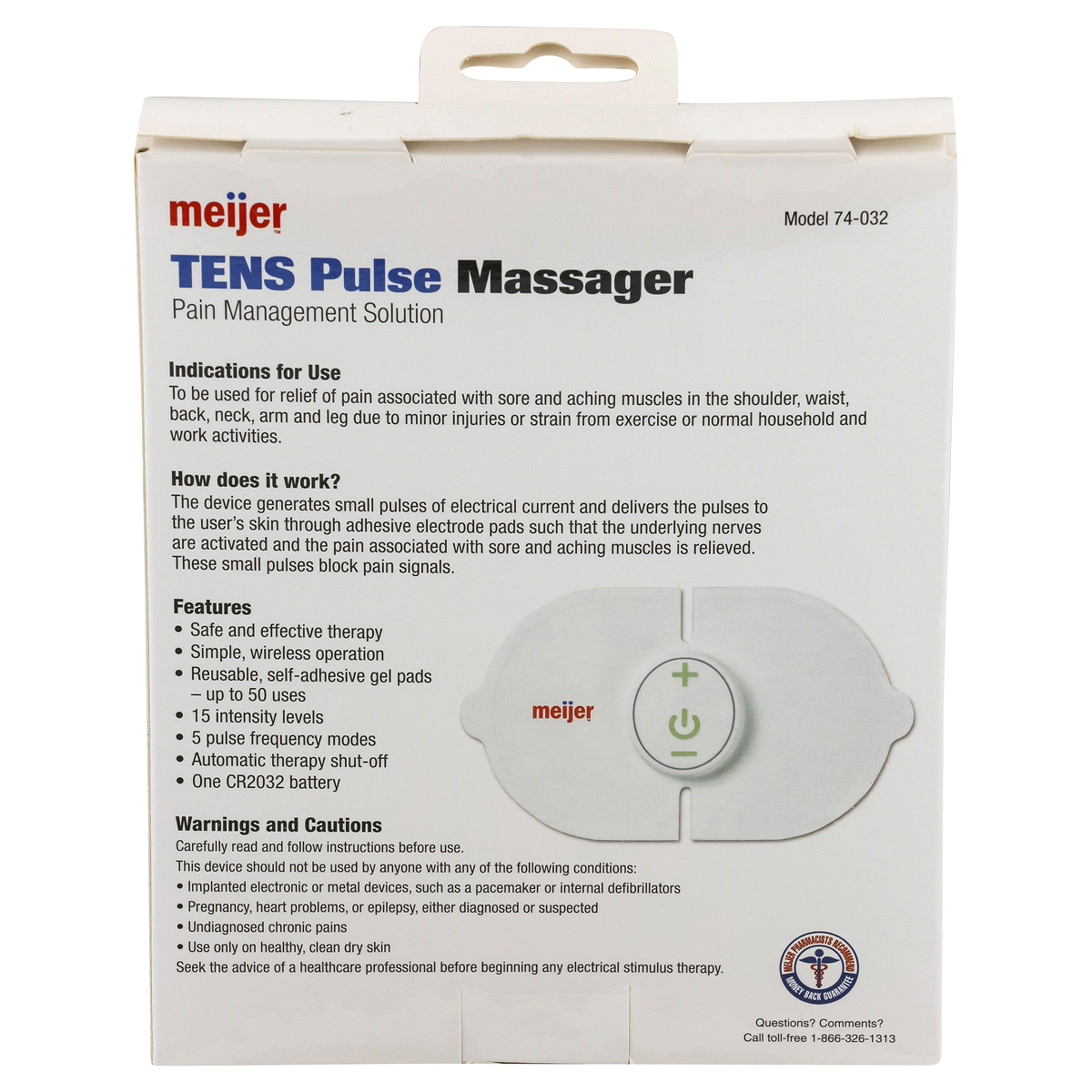 slide 2 of 3, Meijer Tens Pulse Massager, 1 ct