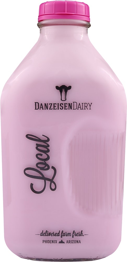 slide 1 of 1, Danzeisen Dairy Local Reduced Fat 2% Strawberry Milk, 1/2 gal