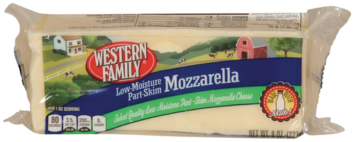 slide 1 of 1, Western Family Mozzarrella Cuts, 8 oz