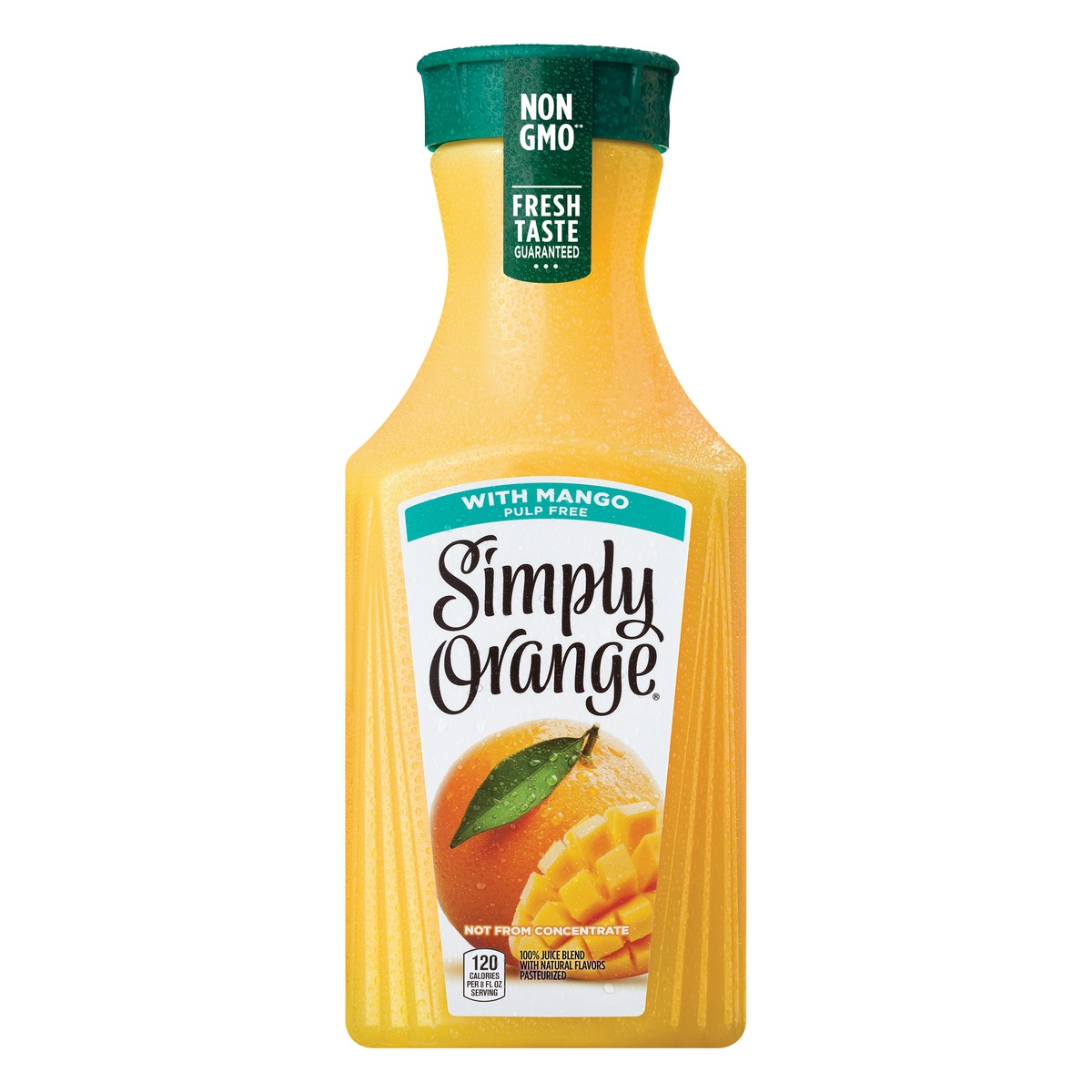 slide 1 of 1, Simply Orange Pulp Free 100% Juice Blend with Mango 52 oz, 59 oz