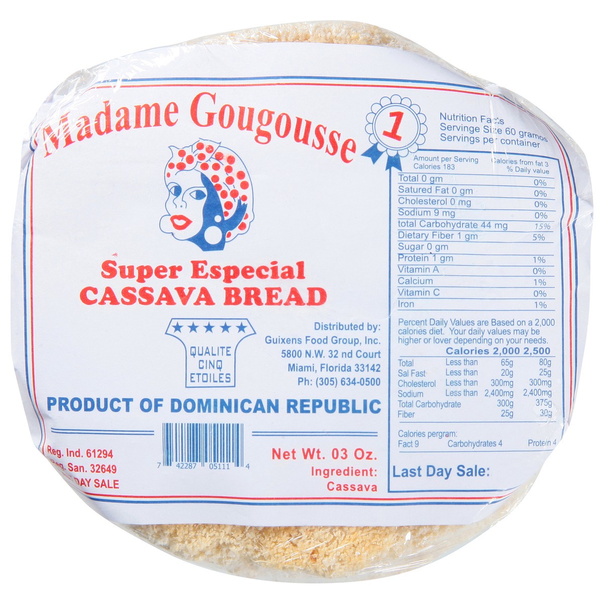slide 2 of 4, Madame Gougousse Super Especial Cassava Bread 03 oz, 3 oz