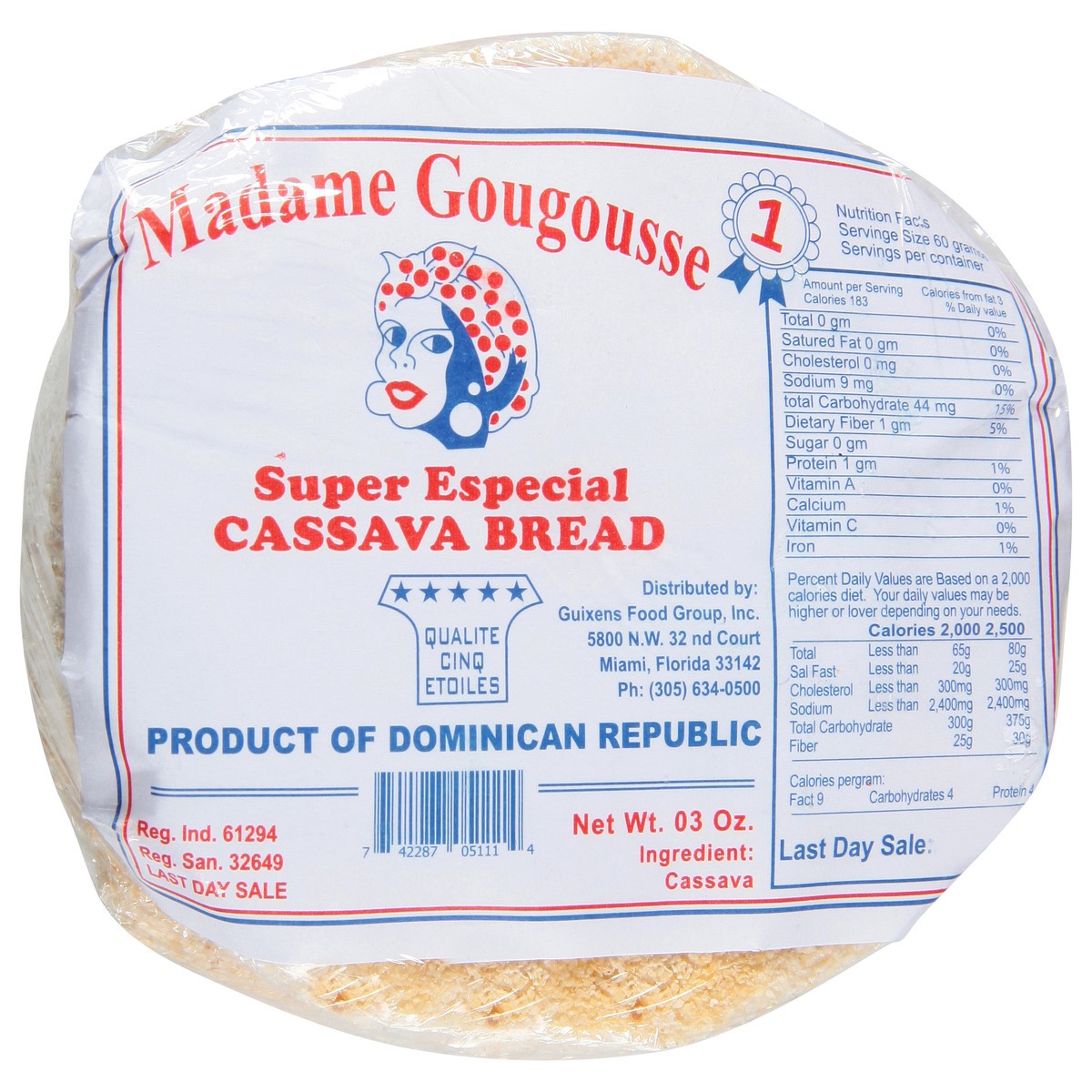 slide 3 of 4, Madame Gougousse Super Especial Cassava Bread 03 oz, 3 oz
