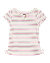 Oshkosh Toddler Striped Cotton Rib Tee Stripes 4T