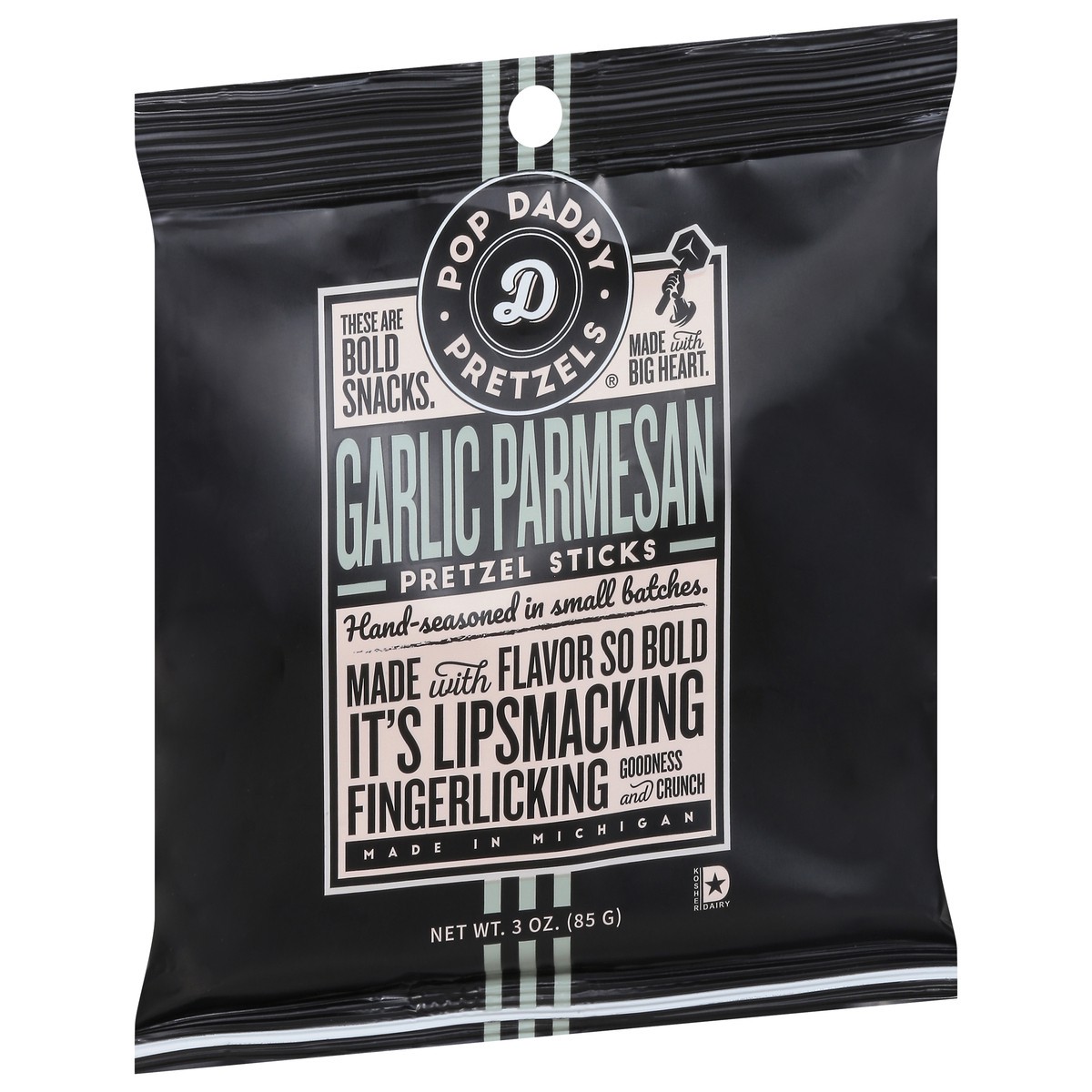 slide 14 of 15, Pop Daddy Garlic Parmesan Pretzel Sticks 3 oz, 3 oz