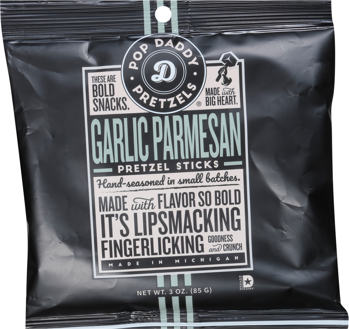 slide 13 of 15, Pop Daddy Garlic Parmesan Pretzel Sticks 3 oz, 3 oz