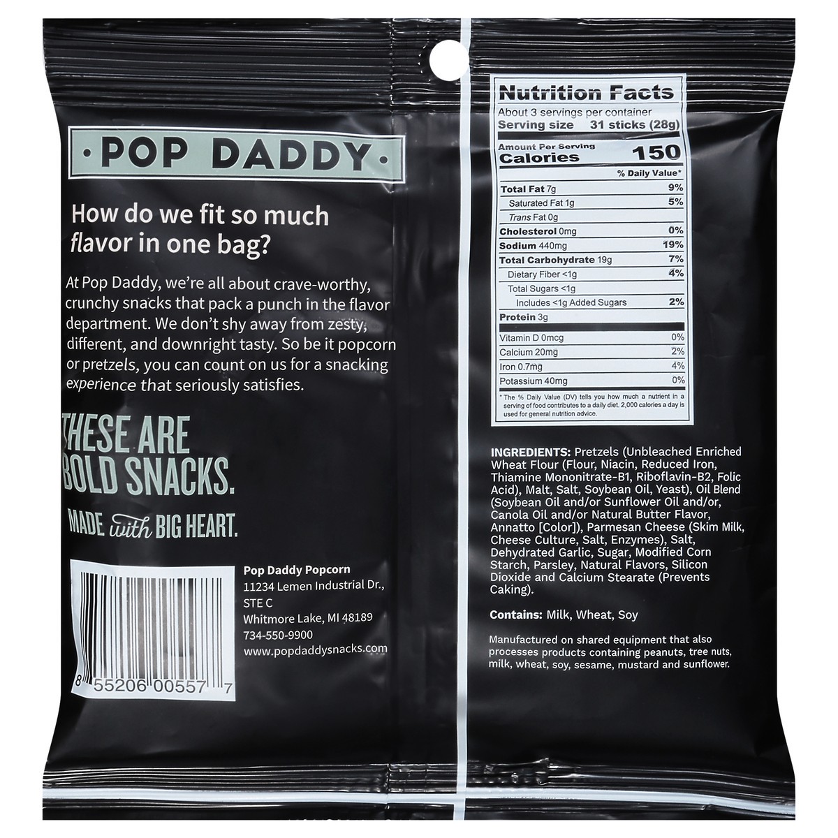 slide 12 of 15, Pop Daddy Garlic Parmesan Pretzel Sticks 3 oz, 3 oz