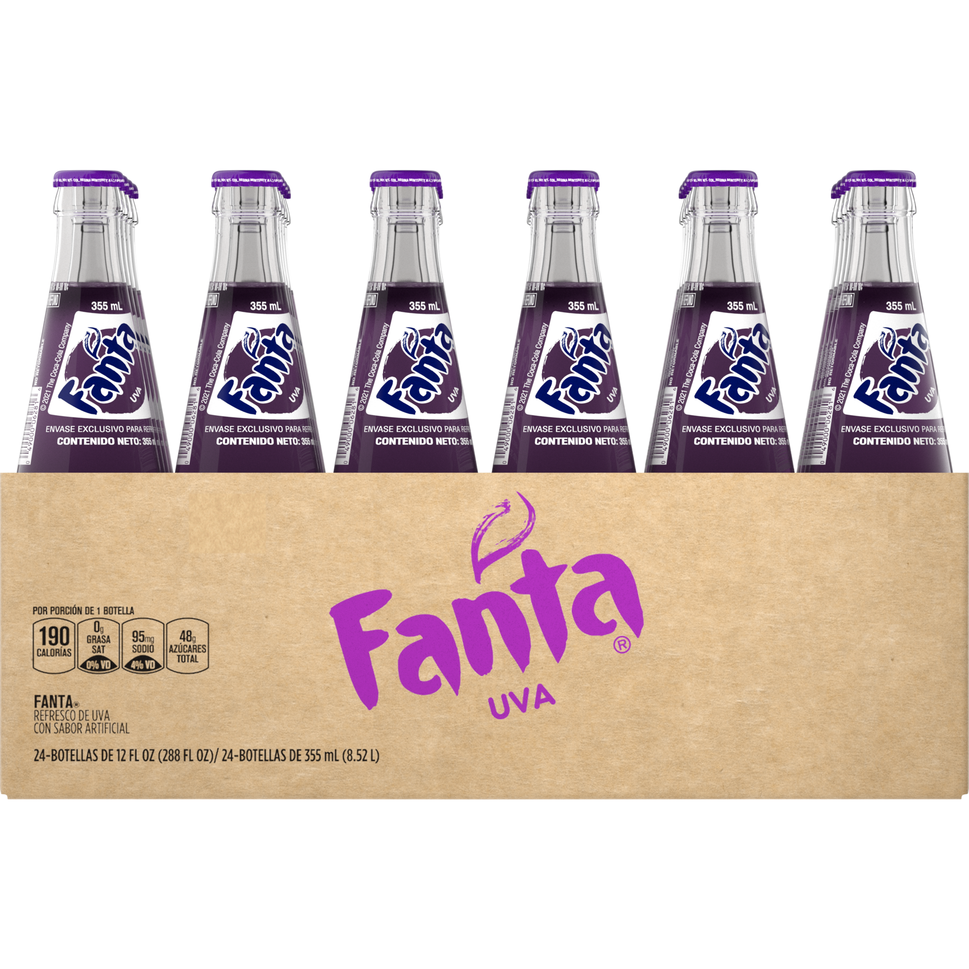 slide 3 of 5, Fanta Grape Mexico Fruit Flavored Soda Soft Drink, 355 mL, 24 Pack, 288 fl oz