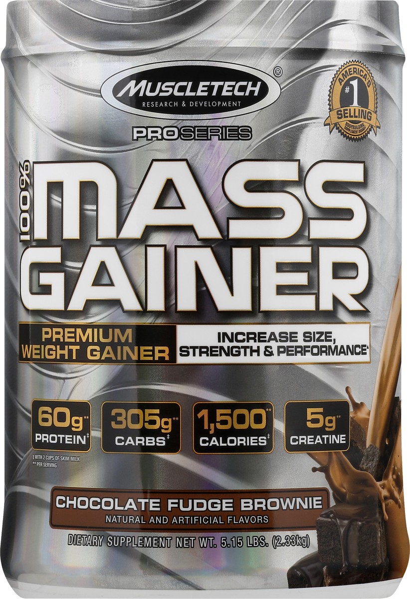 slide 4 of 6, MuscleTech High-Protein Chocolate Fudge Brownie 100% Mass Gainer 5.15 lb, 5.15 lb
