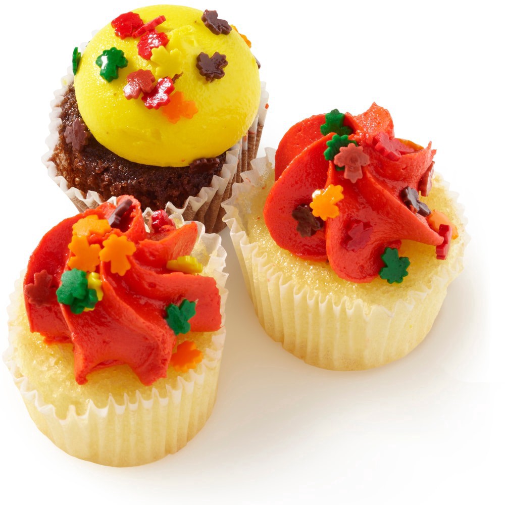 slide 4 of 4, Two-Bite Fall Cupcakes - Assorted, 24 ct