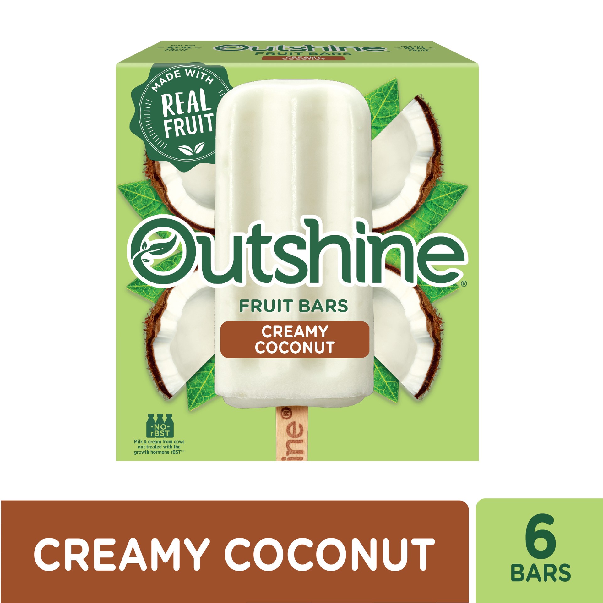 slide 3 of 5, Outshine Creamy Coconut Fruit Bars, 6 ct; 2.45 oz
