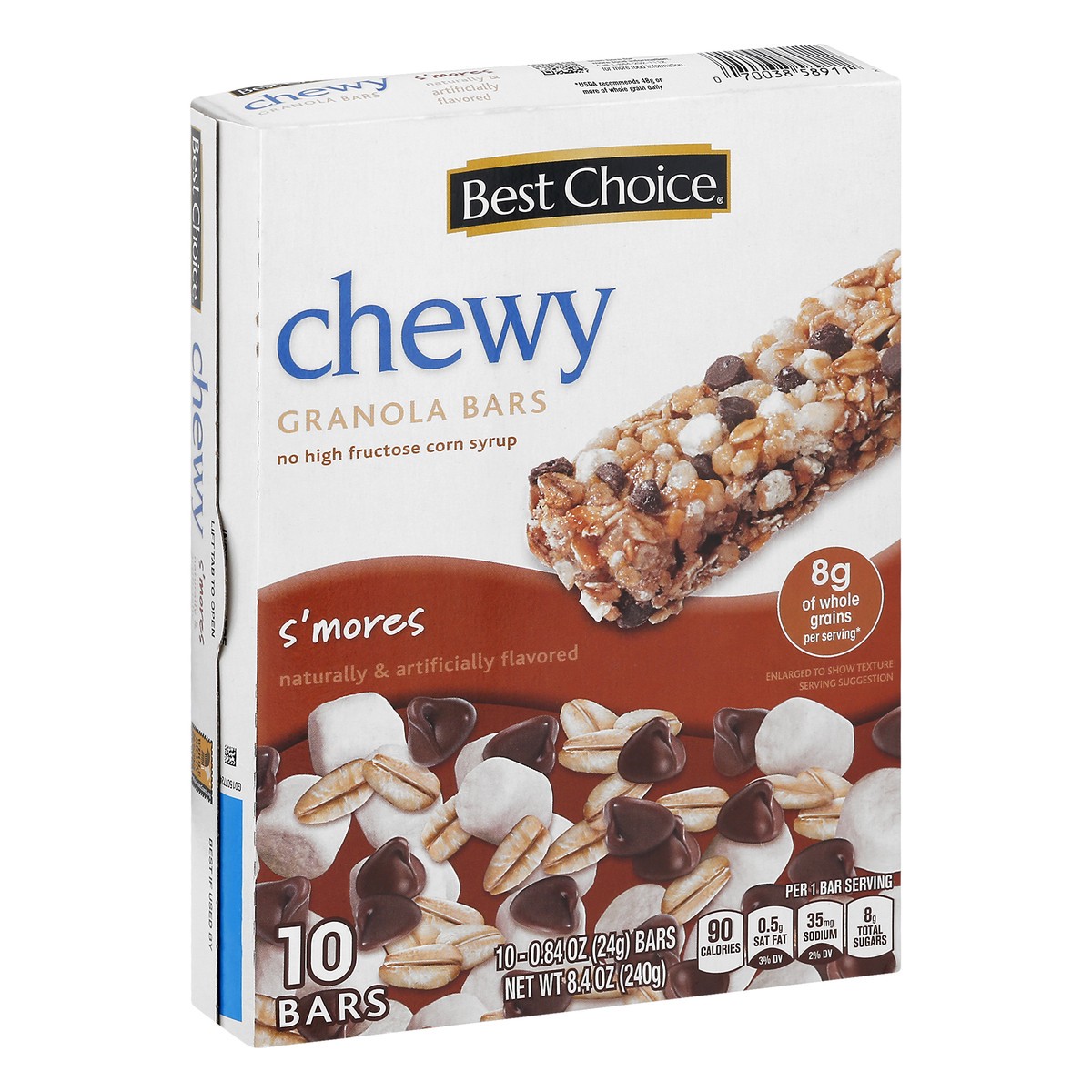 slide 7 of 10, Best Choice Chewy Smores Granola Bars, 10 ct