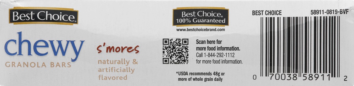 slide 10 of 10, Best Choice Chewy Smores Granola Bars, 10 ct