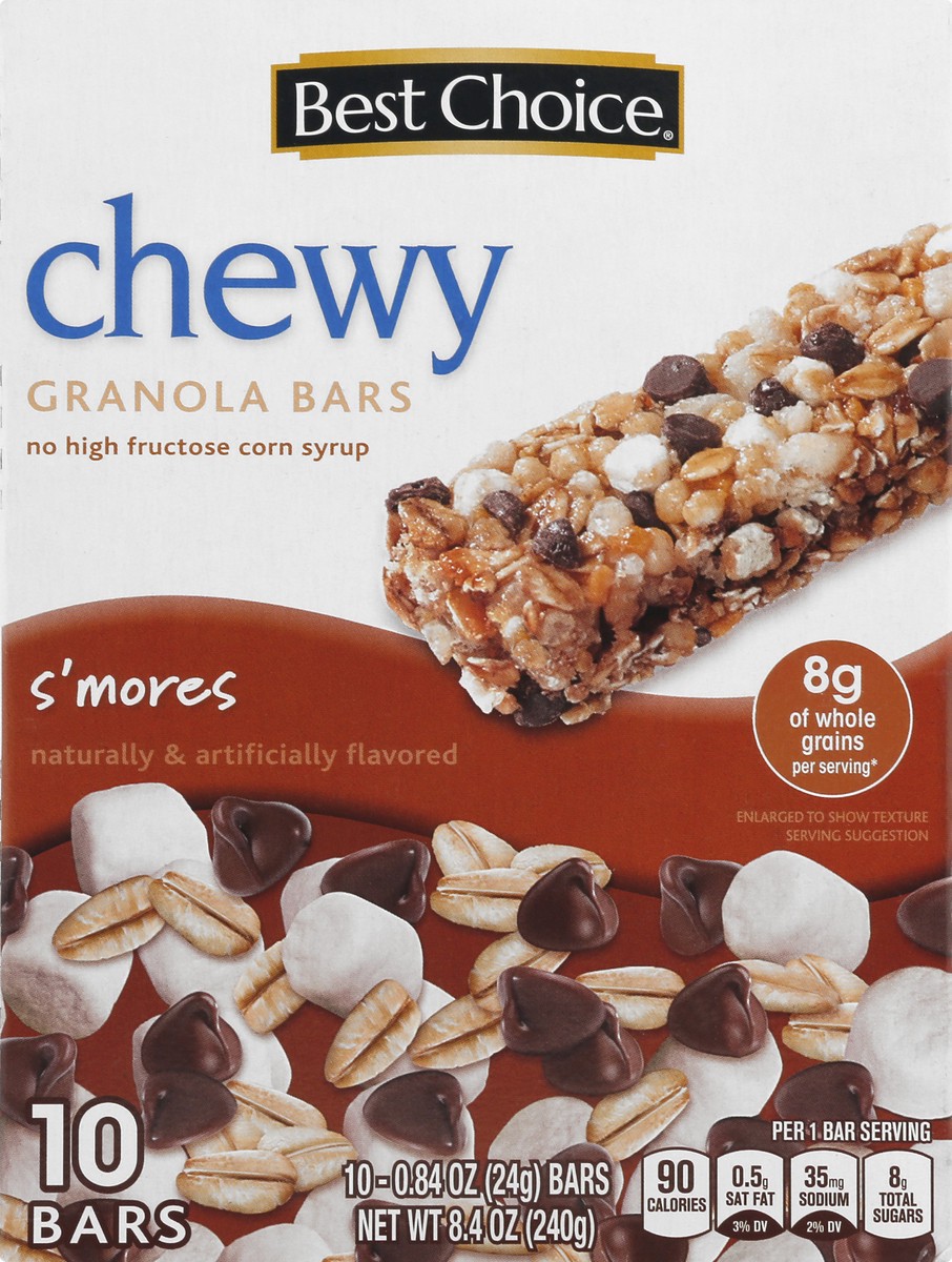 slide 9 of 10, Best Choice Chewy Smores Granola Bars, 10 ct