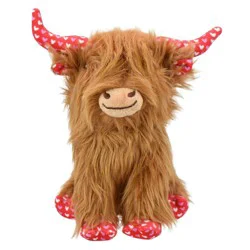 MultiPet Highland Cow Interactive Plush Dog Toy