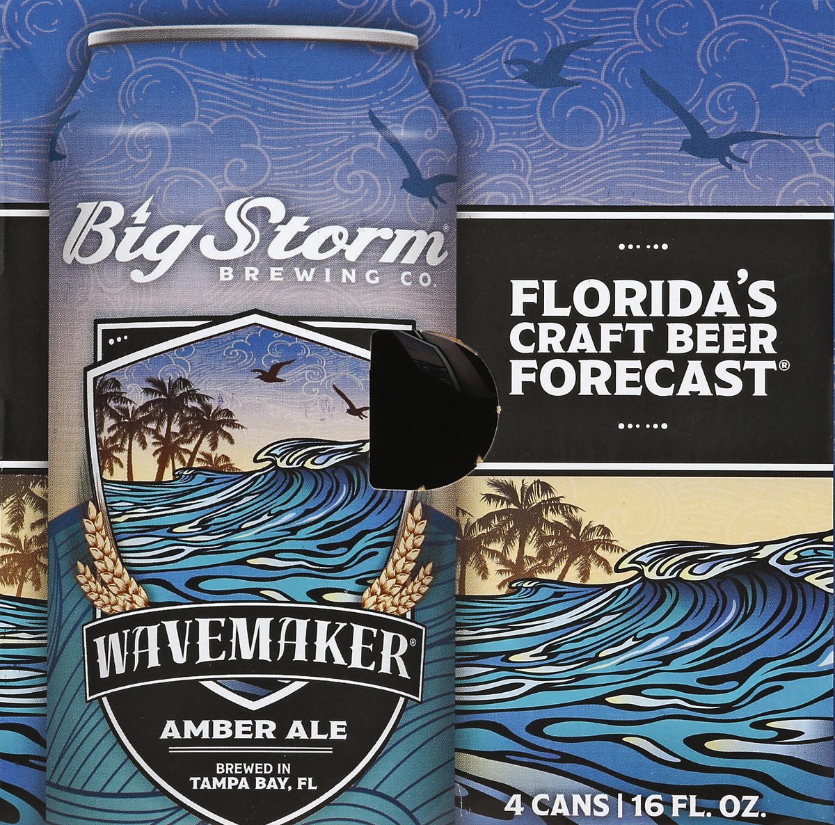 slide 3 of 6, Big Storm Wavemaker Amber Ale Beer, 4 ct; 16 oz