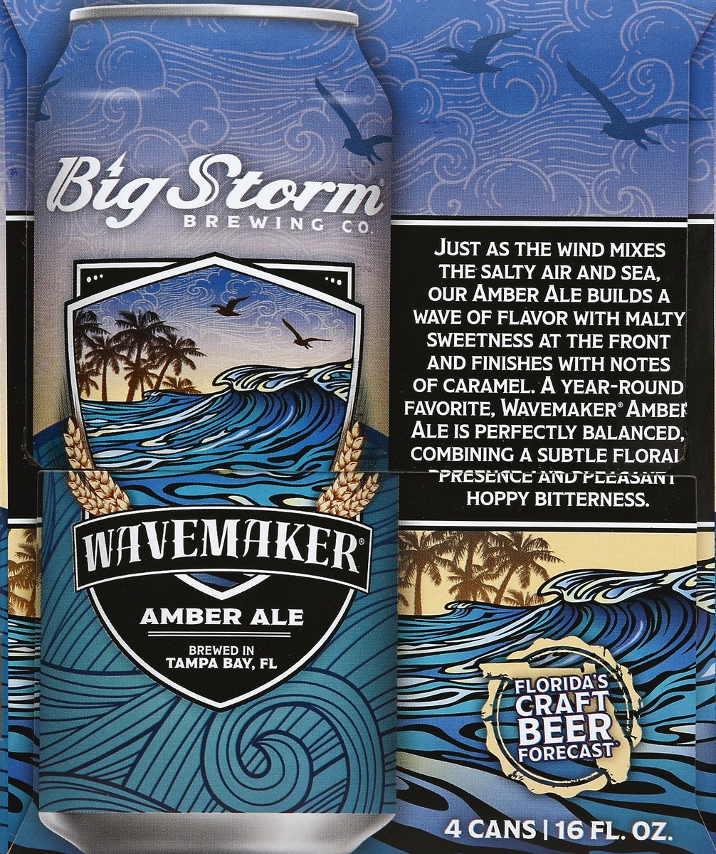 slide 3 of 6, Big Storm Wavemaker Amber Ale Beer, 4 ct; 16 oz
