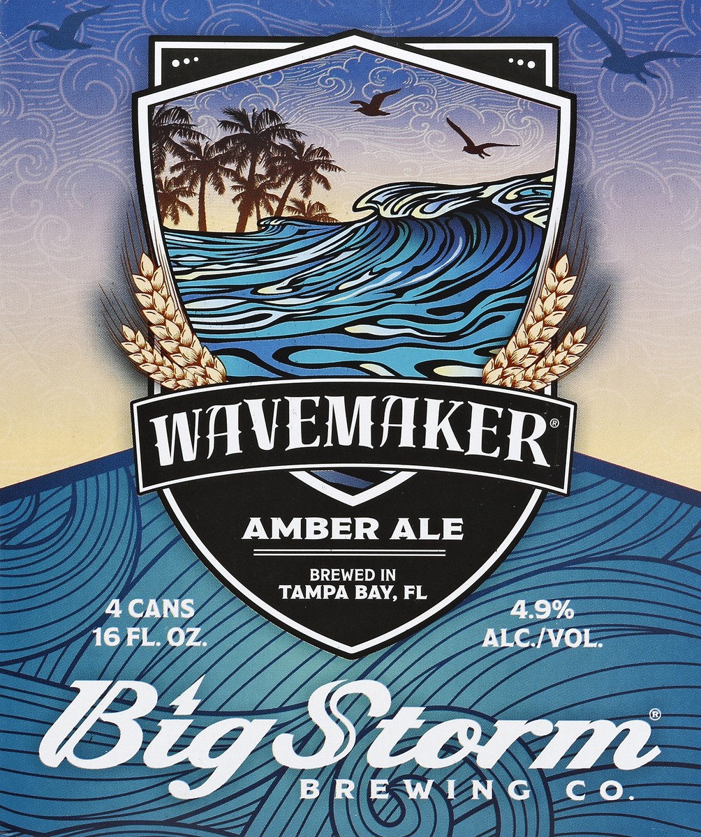 slide 5 of 6, Big Storm Wavemaker Amber Ale Beer, 4 ct; 16 oz